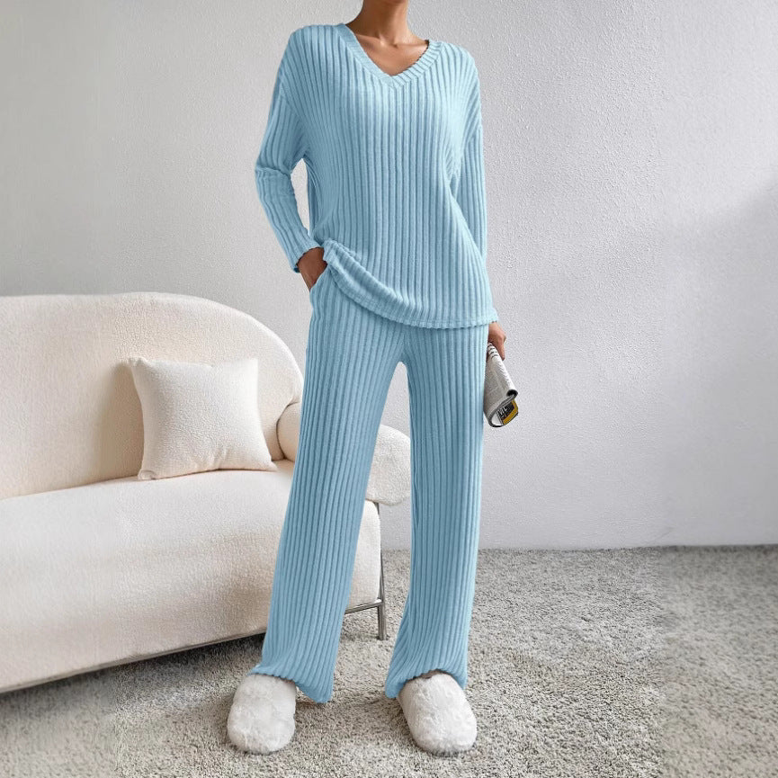 Costume en maille côtelée confortable pour femmes à coupe large Chic und Stil