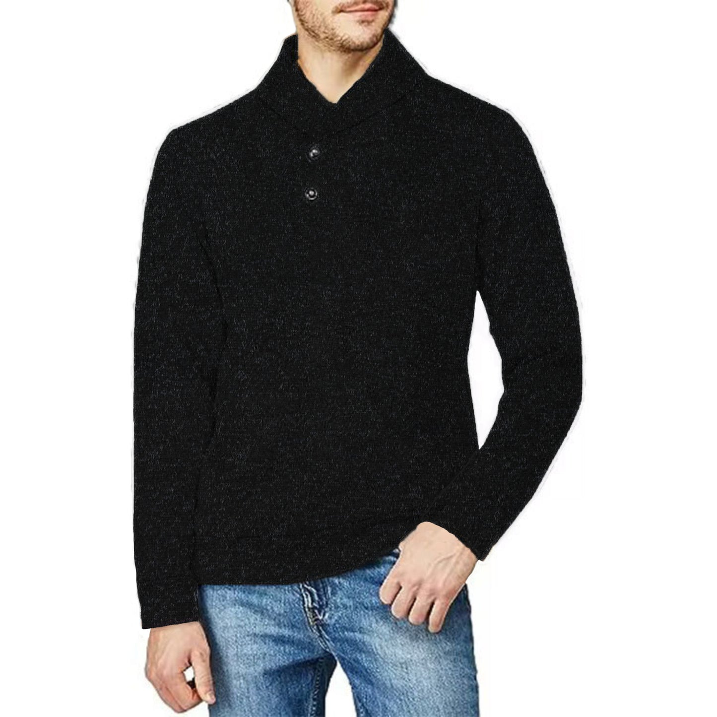 Pull homme avec col montant et détail de bouton Chic und Stil