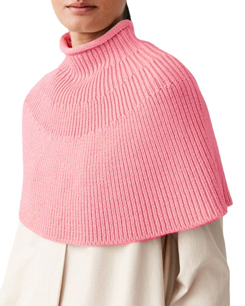 Cape en tricot pour dames avec col montant et fine structure en rib Chic und Stil
