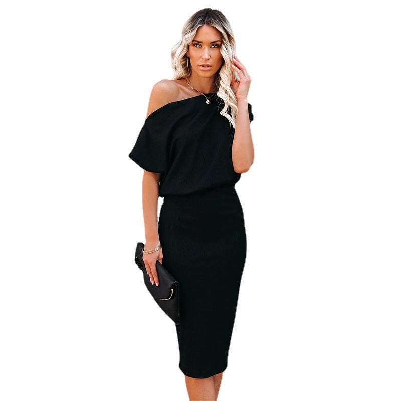 Robe midi off-shoulder pour femmes avec coupe bodycon Chic und Stil