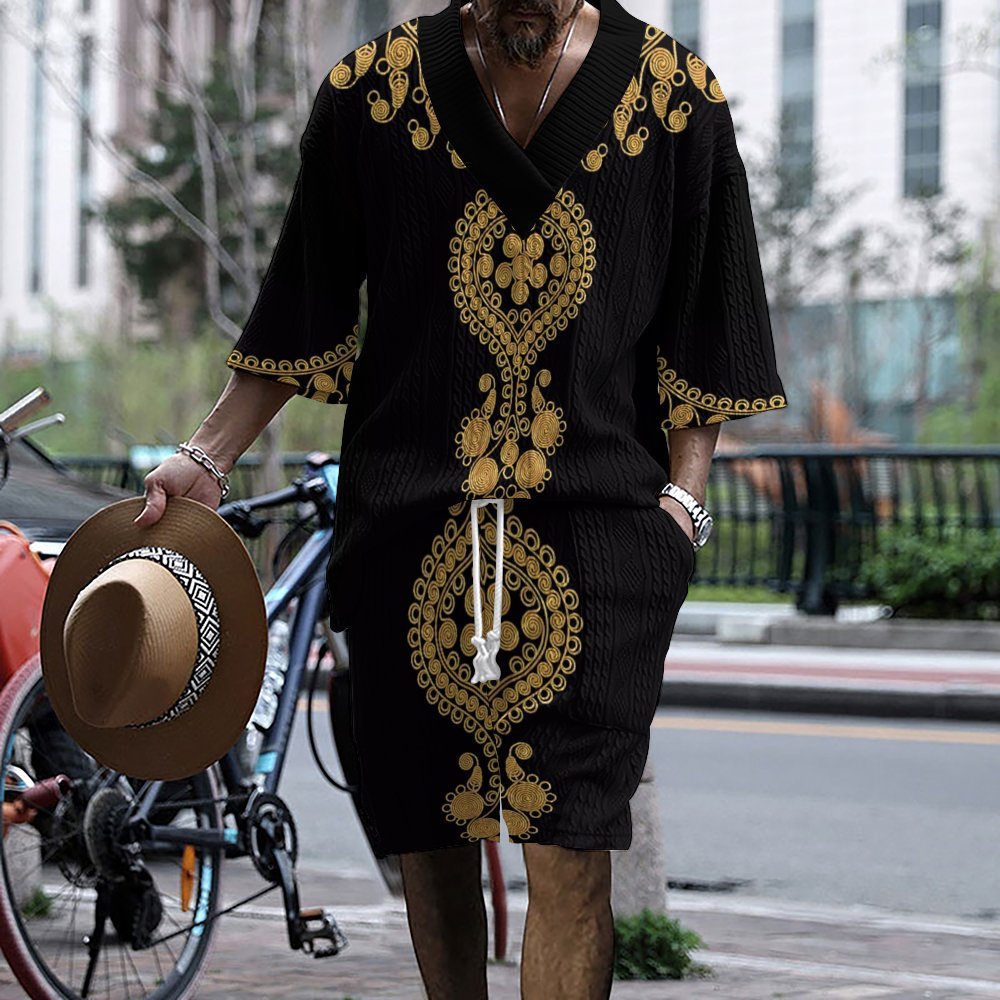 T-shirt décontracté à manches courtes pour hommes et shorts au design urbain Chic und Stil