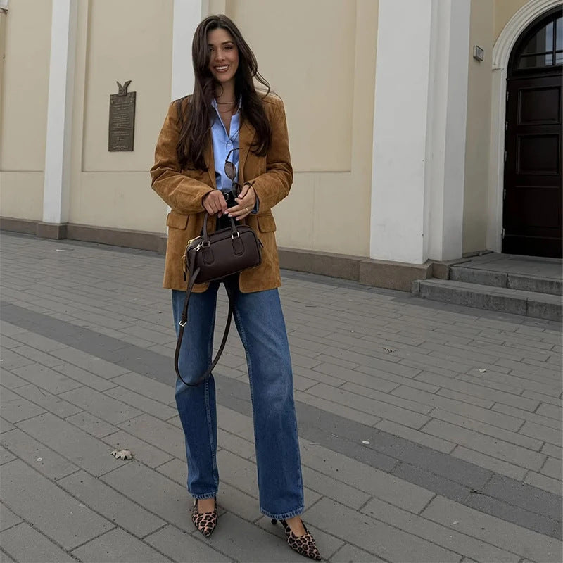 Blazer en daim pour femmes avec une coupe élégante et des détails de haute qualité Chic und Stil
