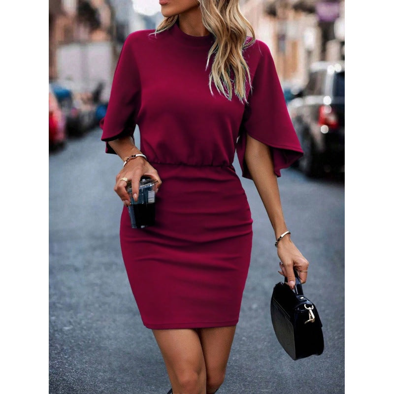 Vêtements Femme Élégante Robe Bodycon à Manches Courtes Chic und Stil