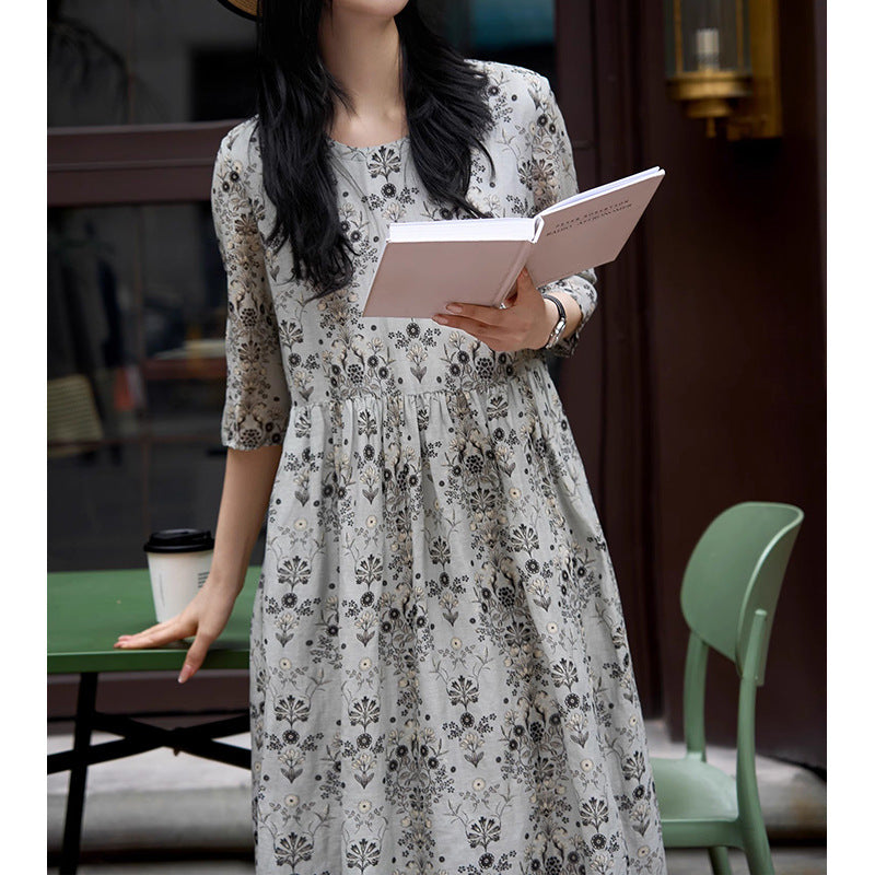Robe maxi imprimée florale pour femmes Chic und Stil