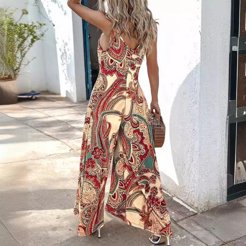 Robe maxi pour femmes avec un motif paisley vivant