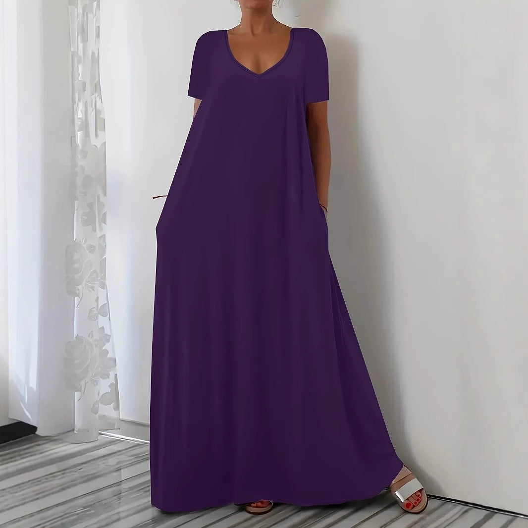 Robe maxi femme avec décolleté en U et poches pratiques Chic und Stil