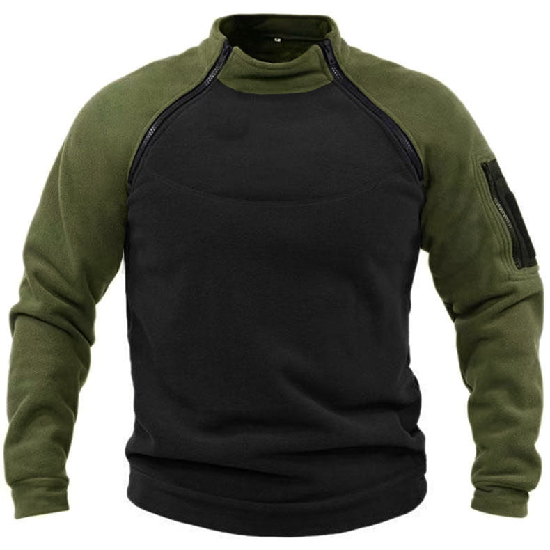 Pull-over en fleece pour hommes avec col haut et poches fonctionnelles Chic und Stil