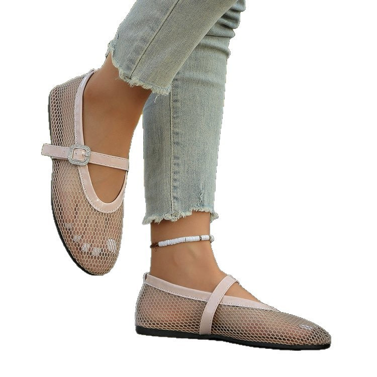Ballerines élégantes pour dames avec design en maille respirante et bandoulière à la mode Chic und Stil