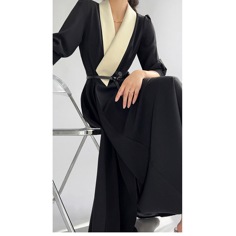 Robe enveloppante élégante pour femmes à manches longues avec détail ceinturé Chic und Stil