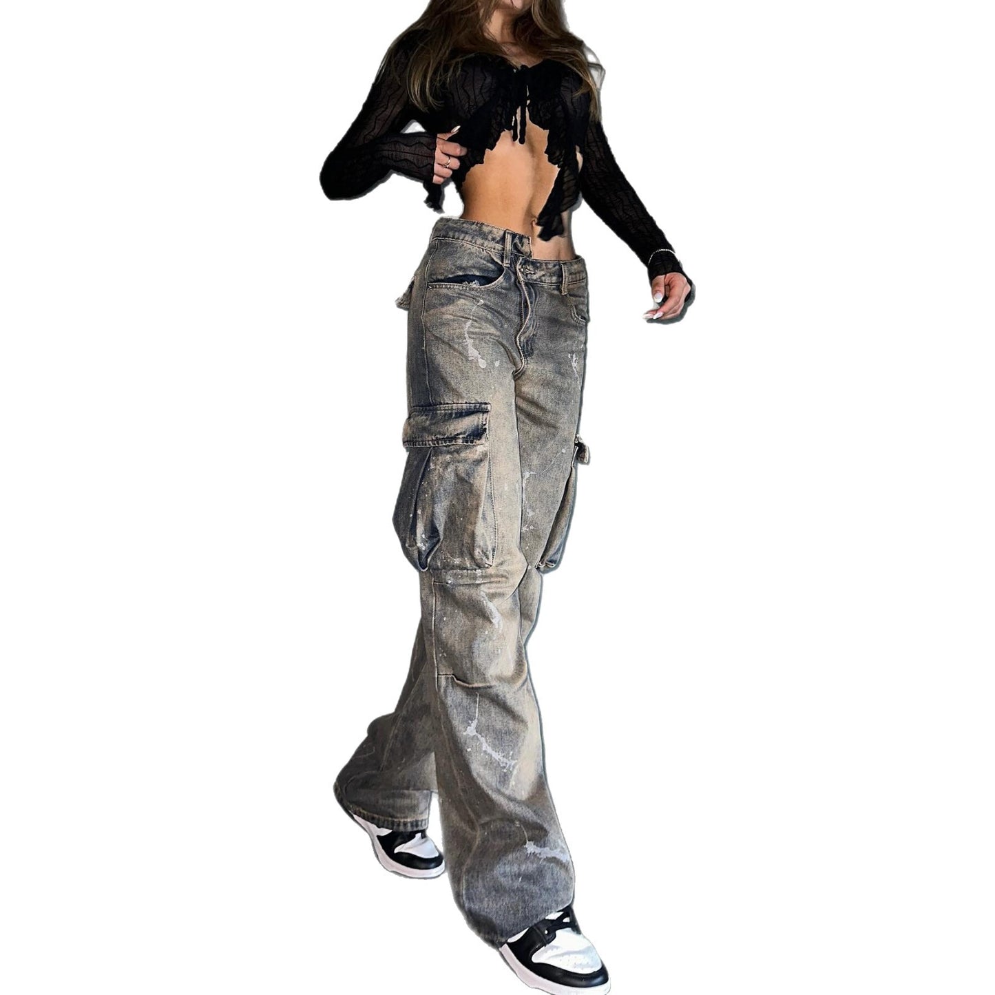 Dames casual Cargo-jeans au look vintage Chic und Stil