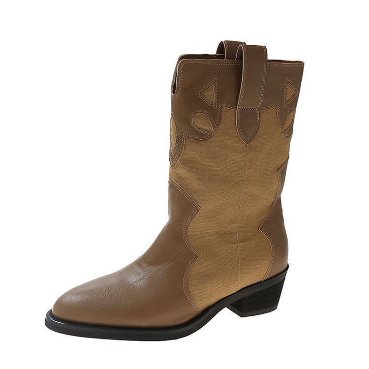 Bottines cow-boy pour femmes avec motif brodé à la mode Chic und Stil
