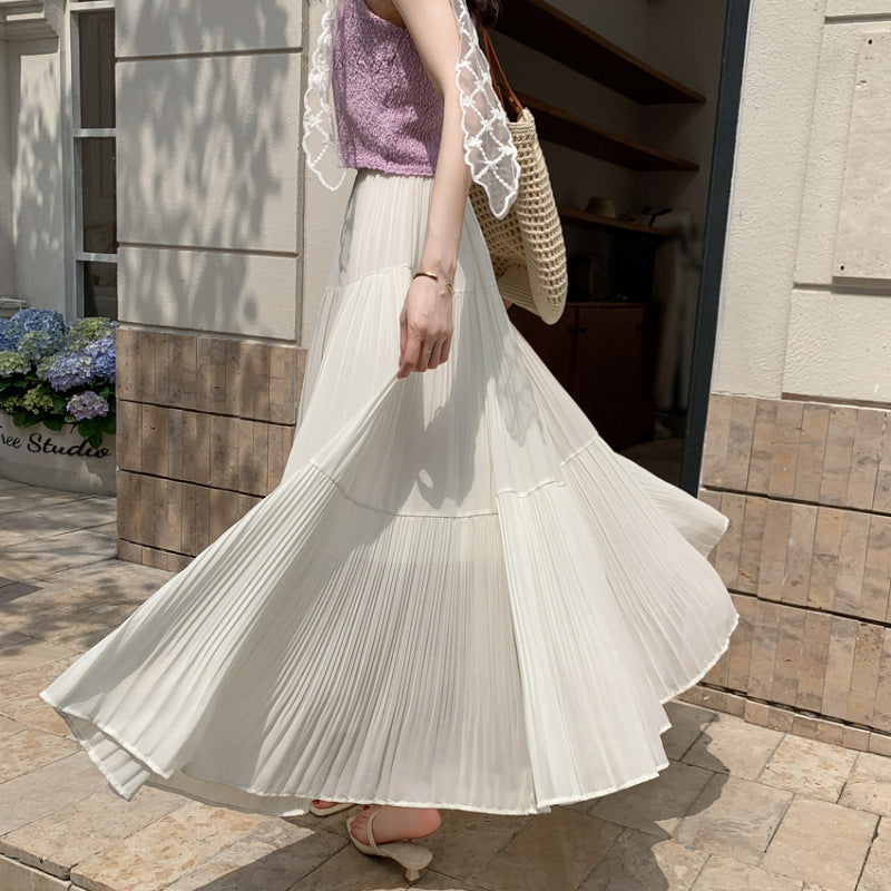 Jupe maxi plissée fluide Chic und Stil pour femme