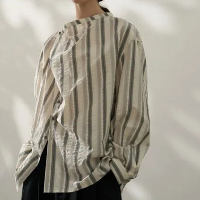 Blouse en coton rayée pour dames Chic und Stil