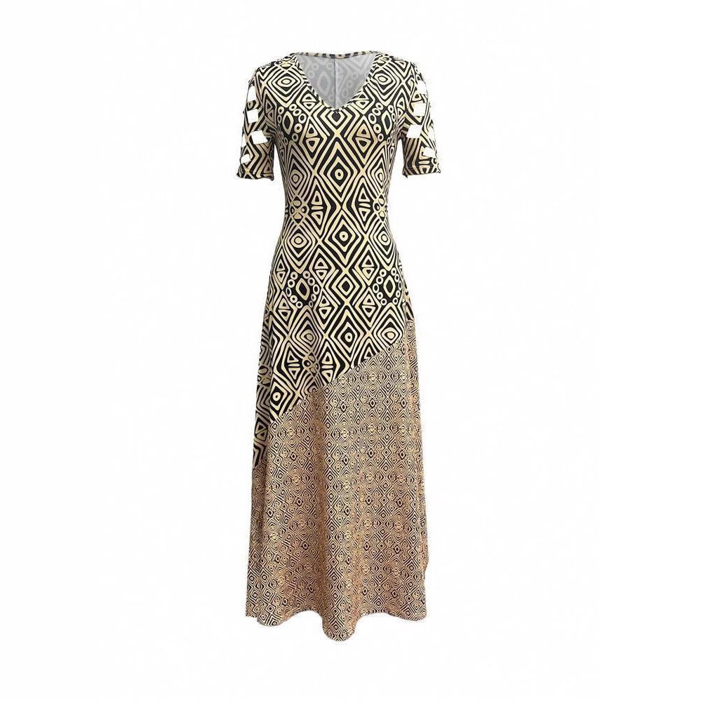 Robe Maxi Bohémienne pour Femmes avec Manches Découpées Chic und Stil