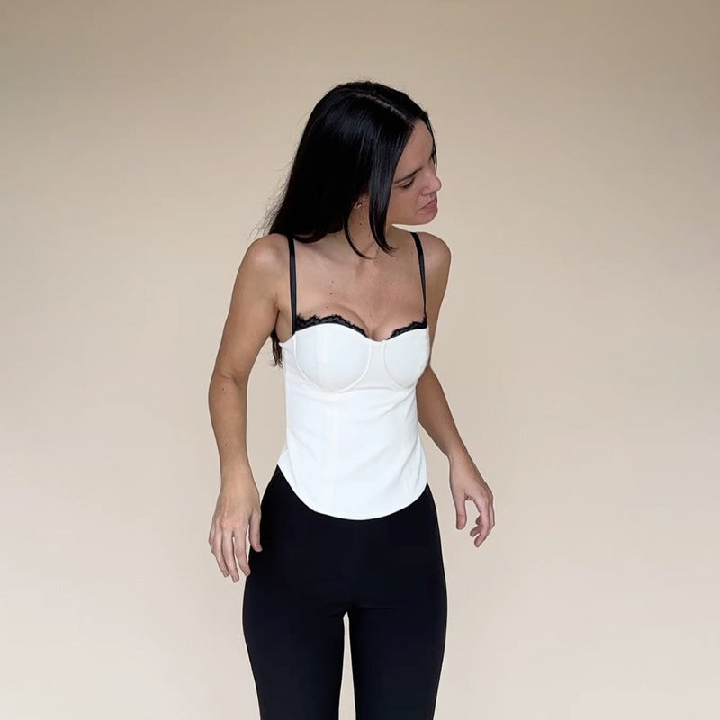 Dames Blouse corset en dentelle structurée Chic und Stil