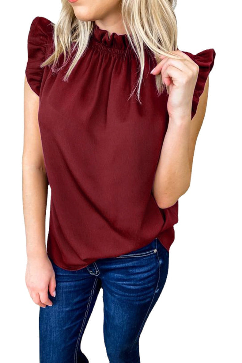 Chemisier femme avec volants et col montant Chic und Stil