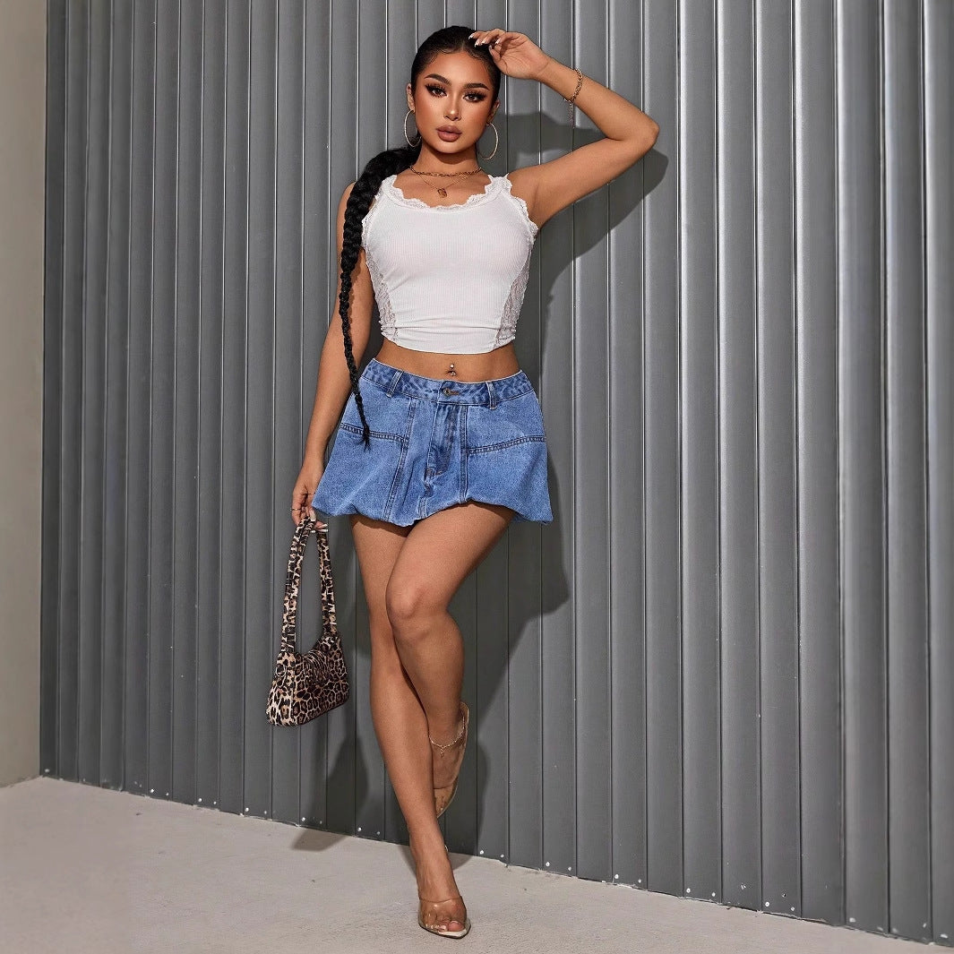 Jupe en jean pour femmes avec un design de poches pratique et une coupe décontractée Chic und Stil