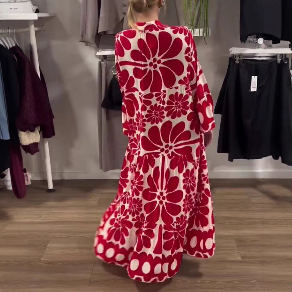 Robe maxi femme avec motif floral et coupe ample Chic und Stil