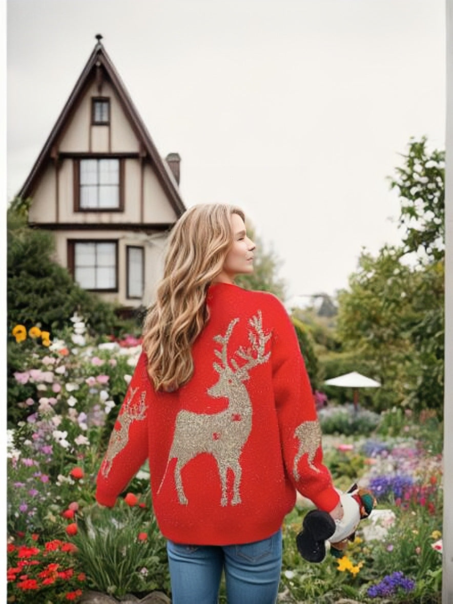 Pull douillet femmes avec motif de flocons de neige festif Chic und Stil