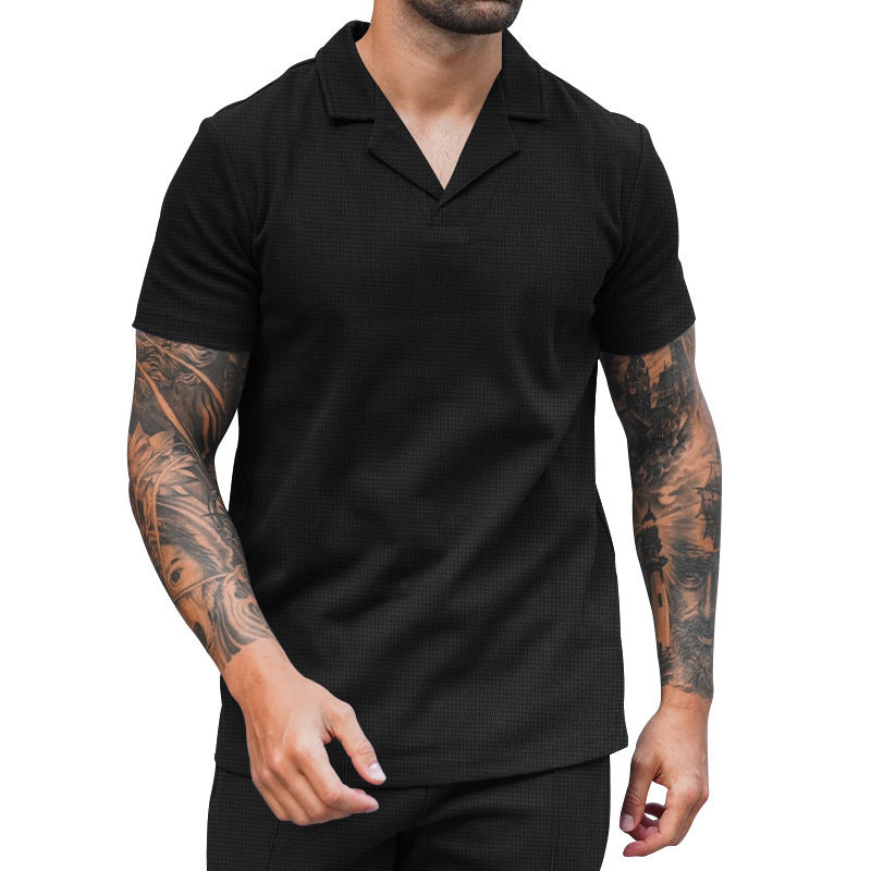 Hommes chemise élégante à manches courtes avec design texturé Chic und Stil