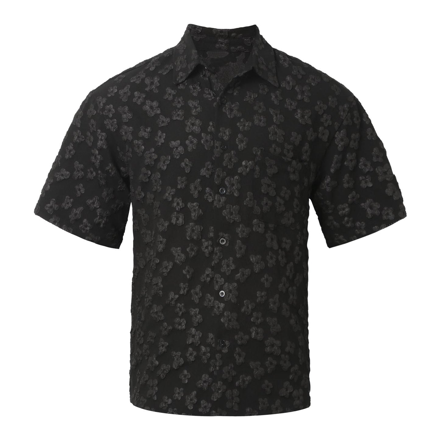 Chemise à manches courtes pour hommes avec motif texturé floral Chic und Stil