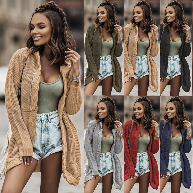 Cardigan en tricot pour femmes avec design de tresse moderne et poches ouvertes Chic und Stil