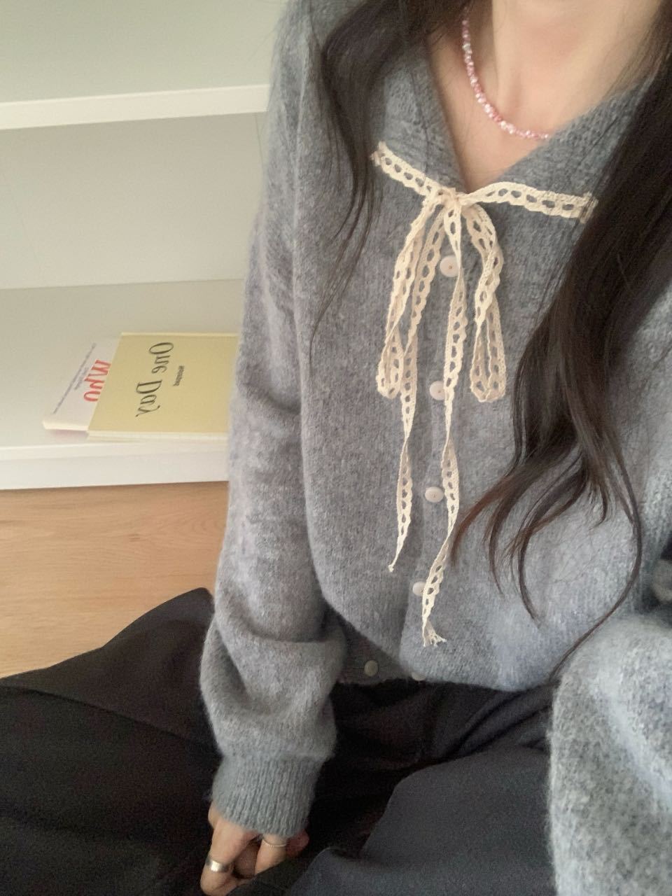 Cardigan en tricot décontracté pour femmes avec cordon de serrage et structure fine Chic und Stil
