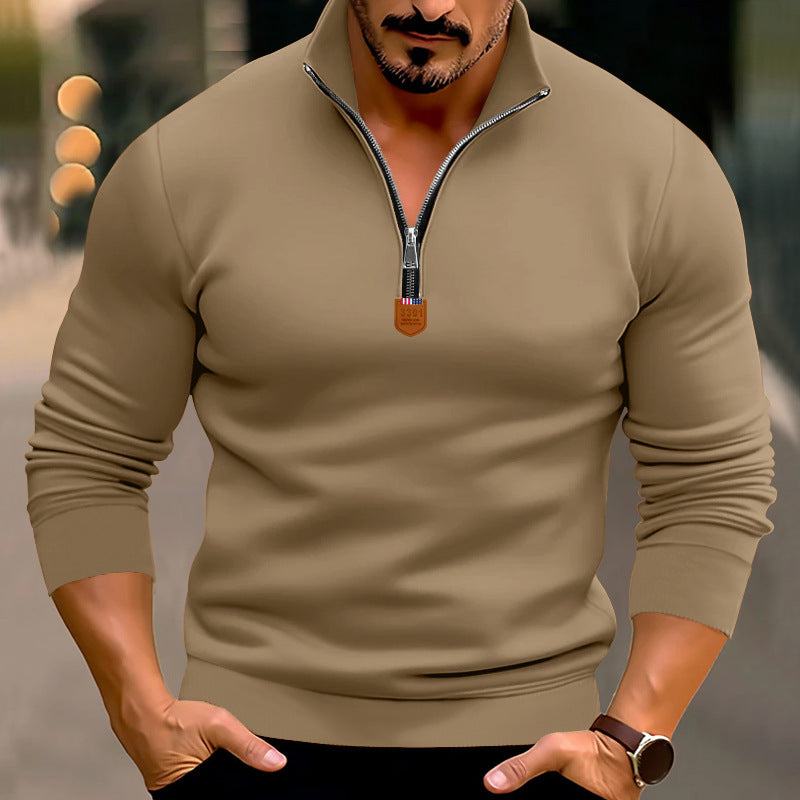 Pull sportif pour homme avec fermeture éclair et col montant Chic und Stil