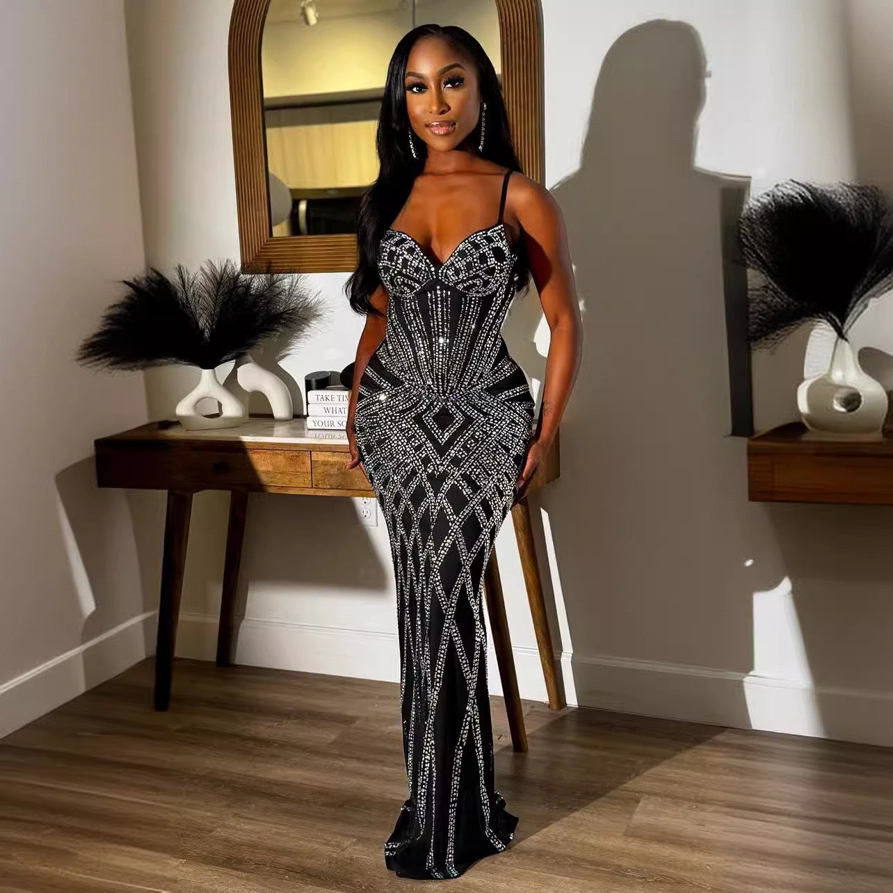Robe de soirée Bodycon à paillettes Chic und Stil pour femmes