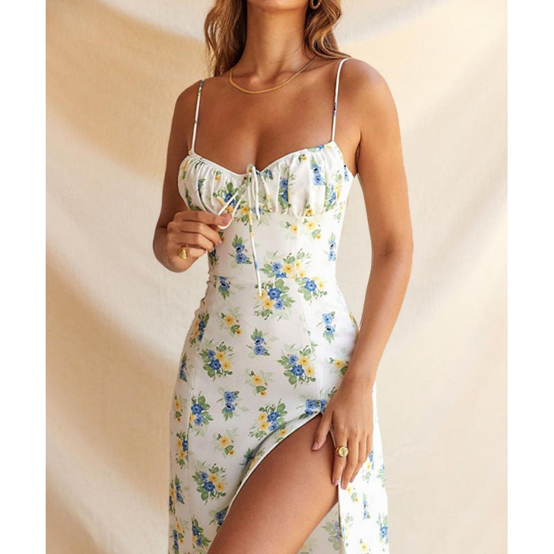 Robe Maxi à Imprimé Floral pour Femme avec Design à Fente Haute Chic und Stil