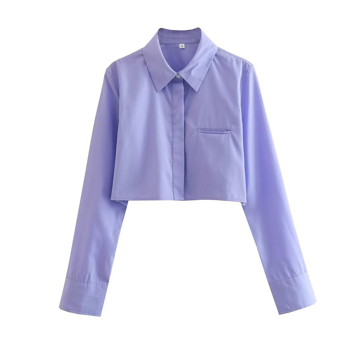 Blouse cropped pour femmes avec col classique et poches poitrine pratiques Chic und Stil