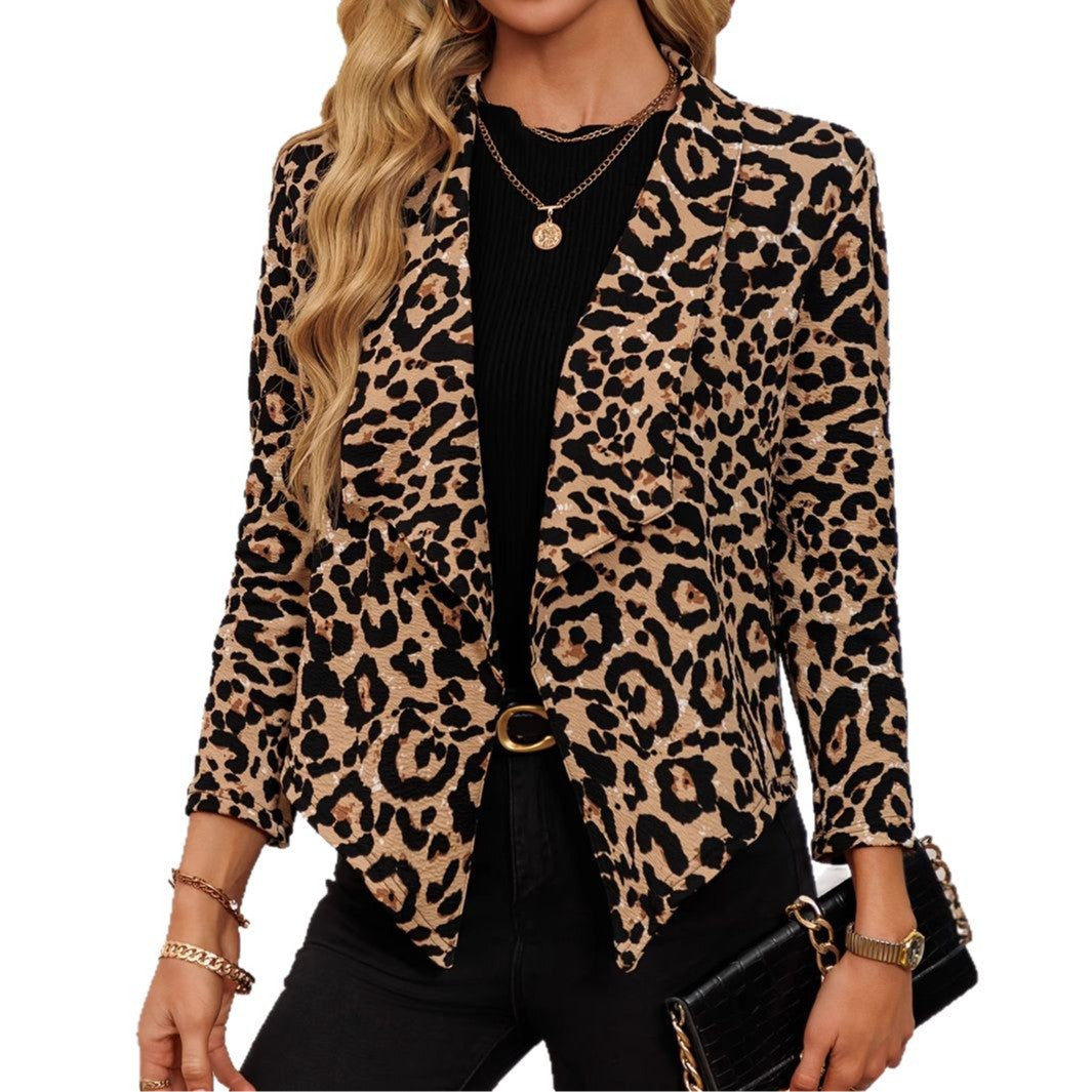 Blazer à motif animalier féminin tendance Chic und Stil