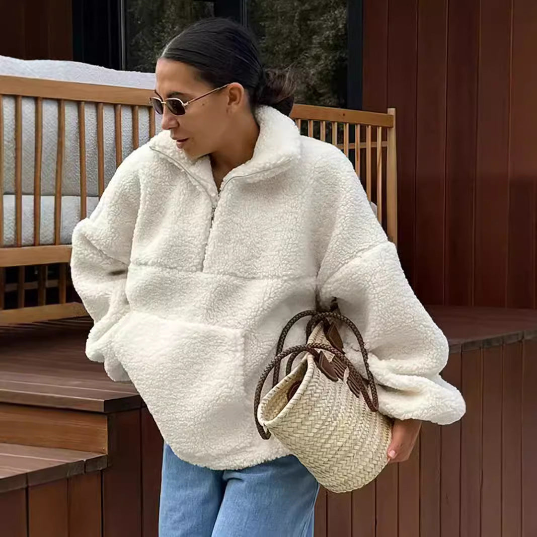 Pull-over en polaire pour femmes avec col haut Chic und Stil