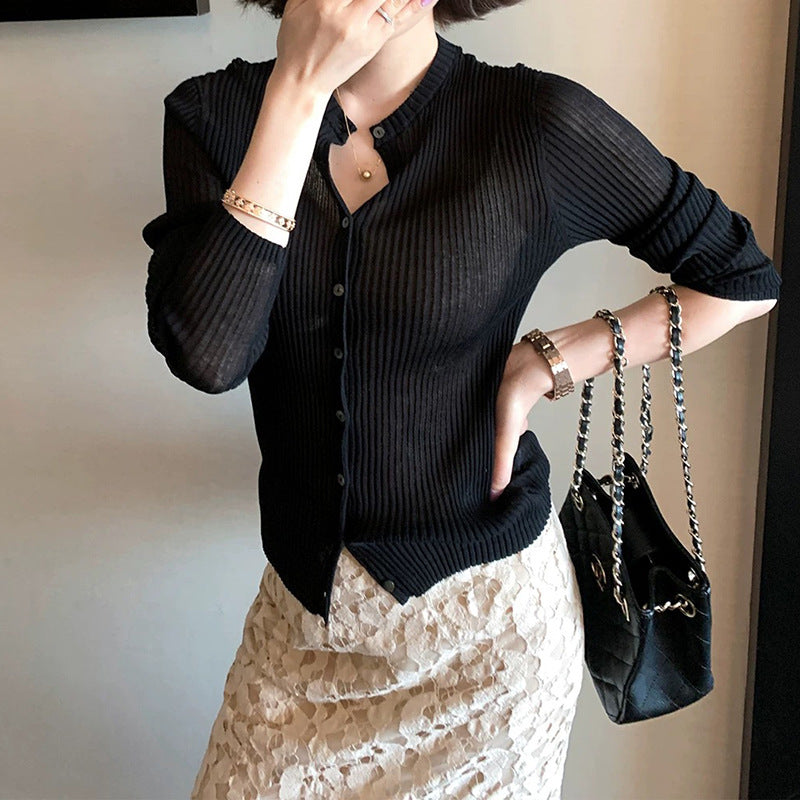 Haut boutonné côtelé pour femmes Chic und Stil