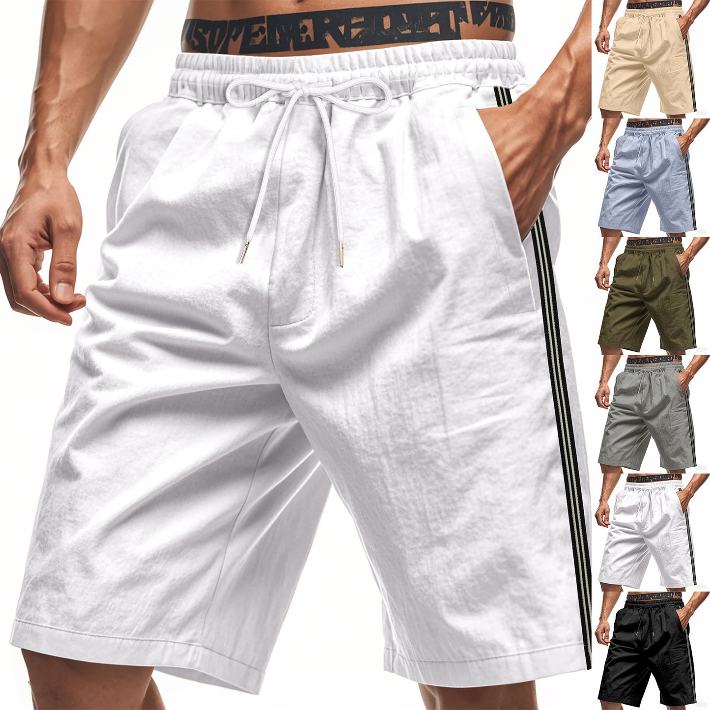 Shorts bermuda sportives pour hommes avec taille élastique et poches latérales Chic und Stil