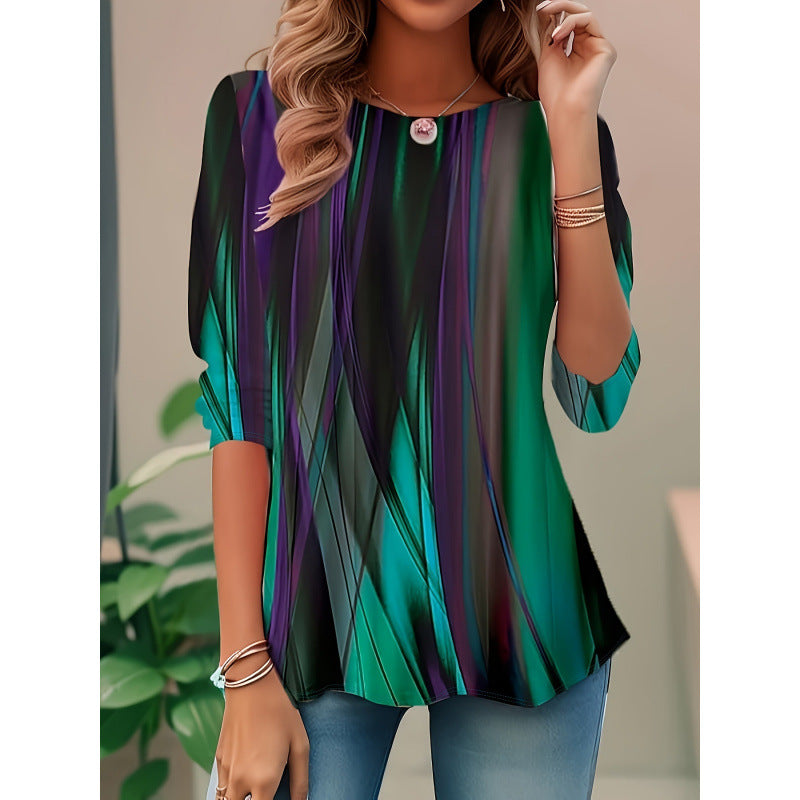 Blouse pour femmes avec motif abstrait et coupe décontractée Chic und Stil
