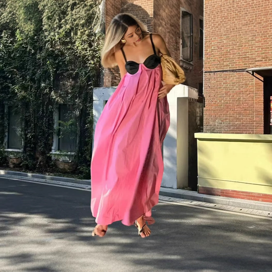 Robe maxi pour femmes avec un haut moulant et une jupe fluide Chic und Stil
