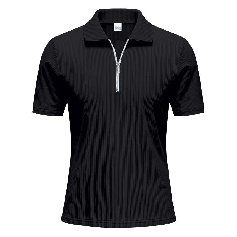 Polo sportif pour hommes à manches courtes avec fermeture éclair Chic und Stil