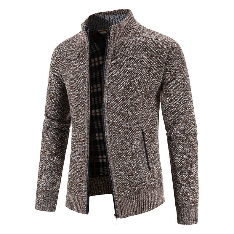 Veste en tricot pour hommes avec col montant moderne et poches pratiques Chic und Stil