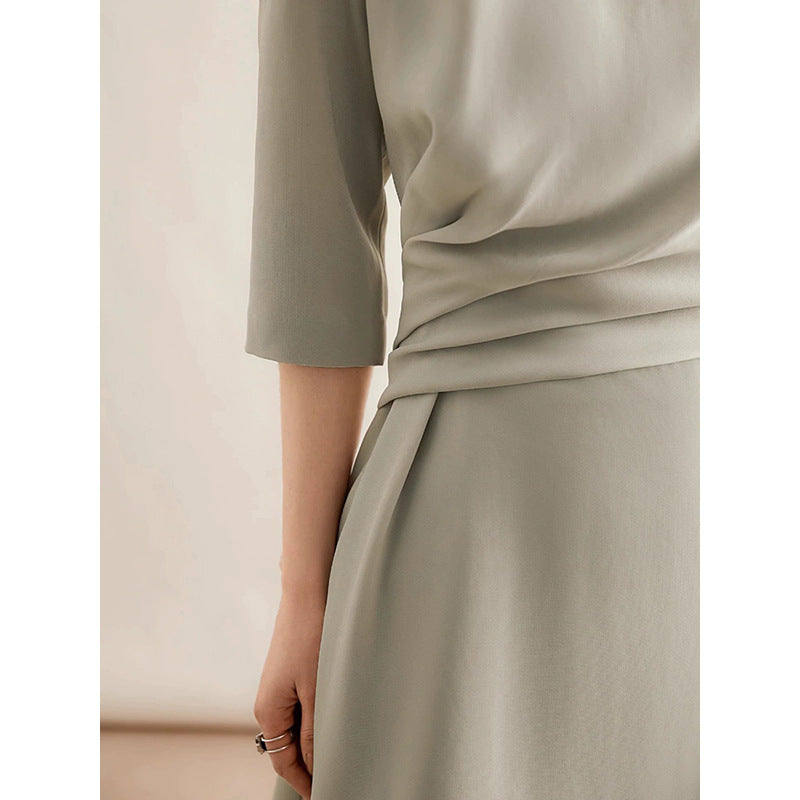 Robe midi élégante à torsion avant pour femme Chic und Stil