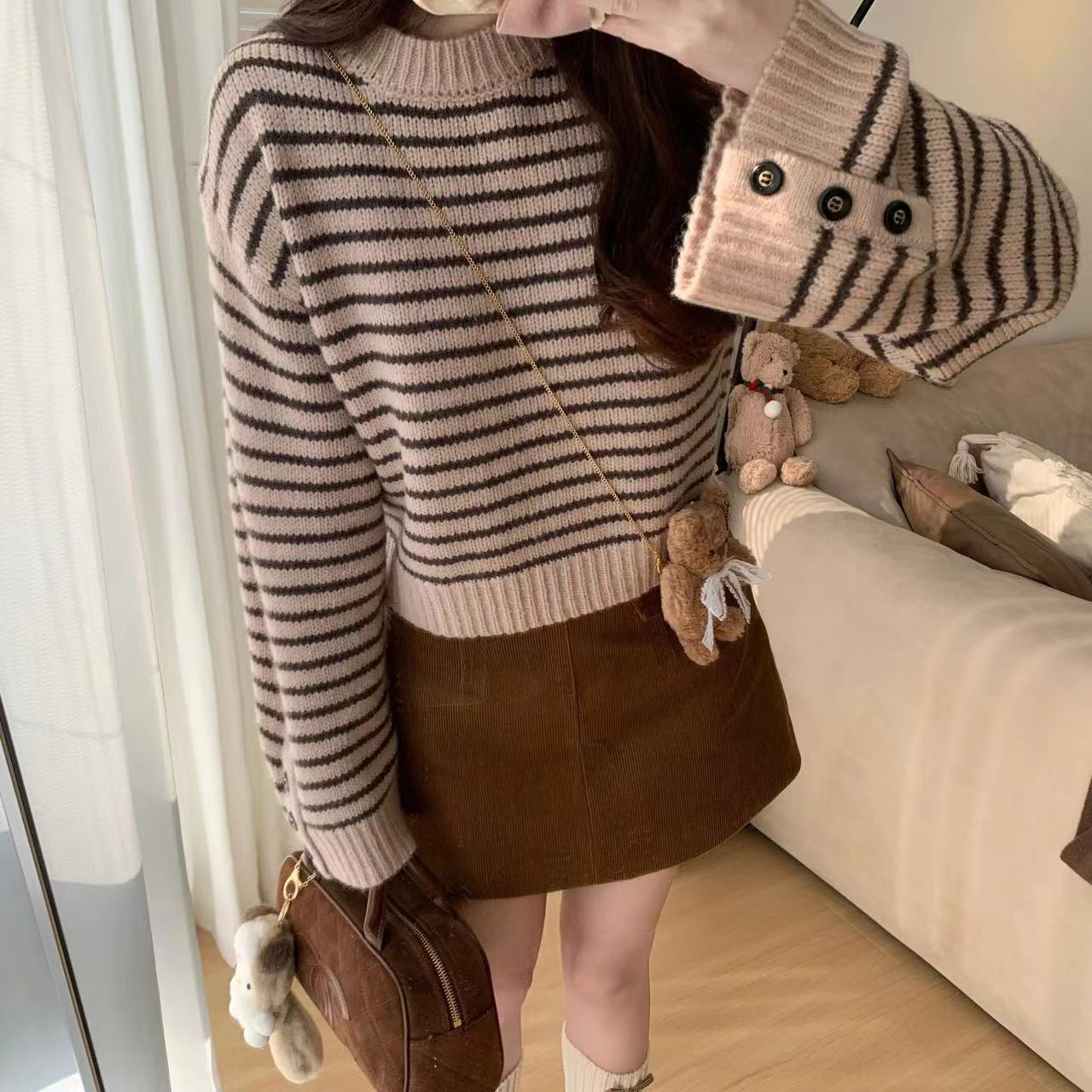 Pull en tricot pour femmes avec poche kangourou et coupe généreuse Chic und Stil
