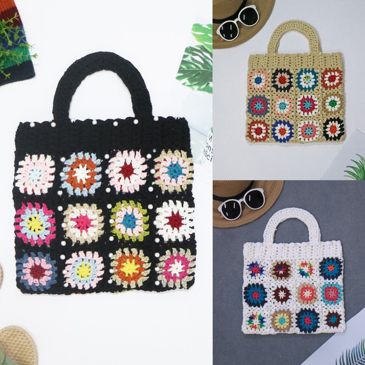 Sac fourre-tout en crochet fait à la main pour femmes Chic und Stil