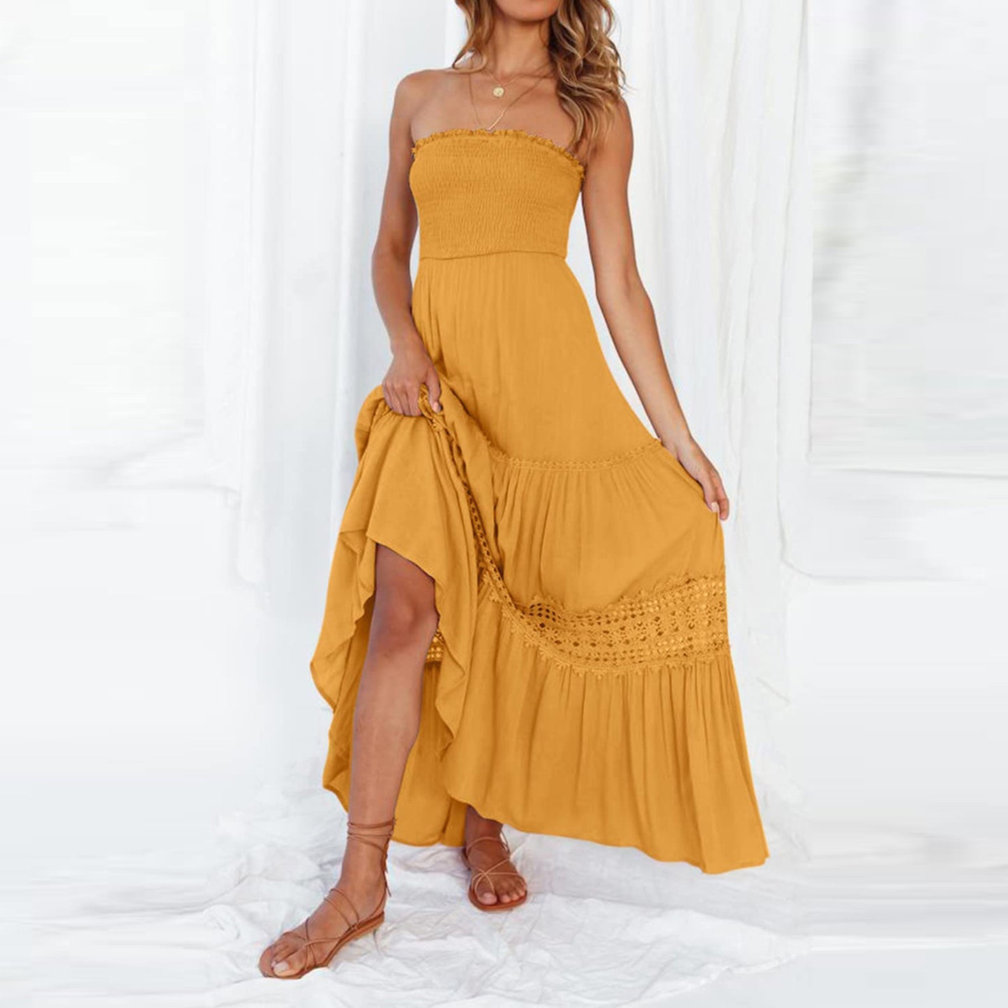 Women's Sleeveless Bohemian Maxi Dress Chic and Style
