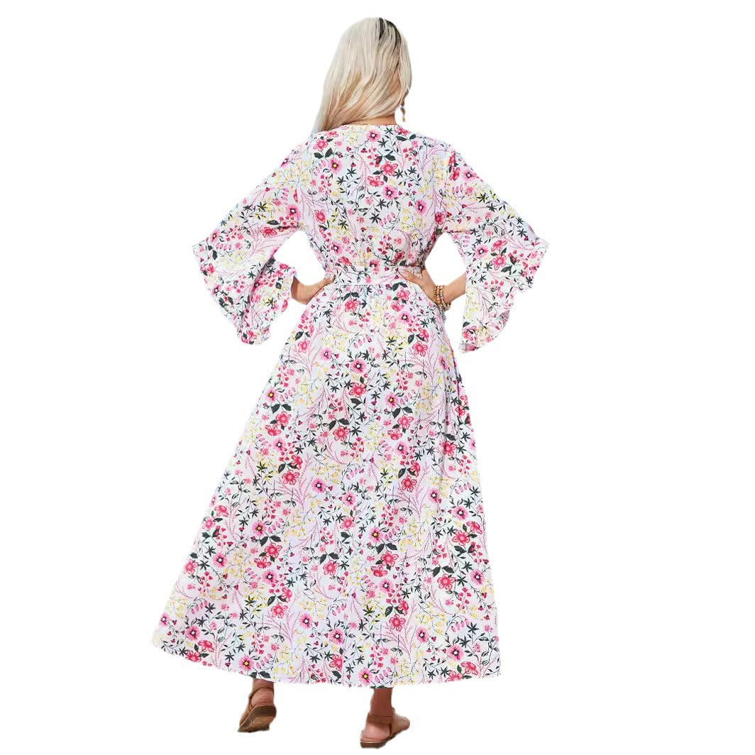 Dames Élégant Florale Maxi Robe Chic und Stil