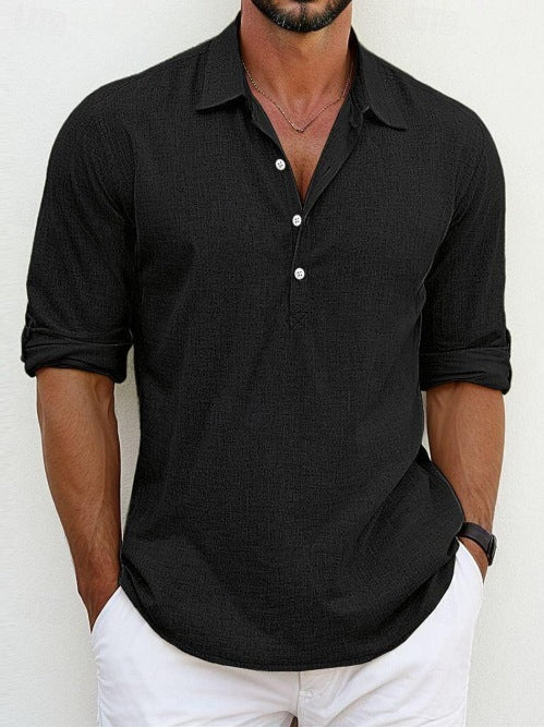 Chemise décontractée à manches longues pour hommes avec patte de boutonnage et coupe tendance Chic und Stil