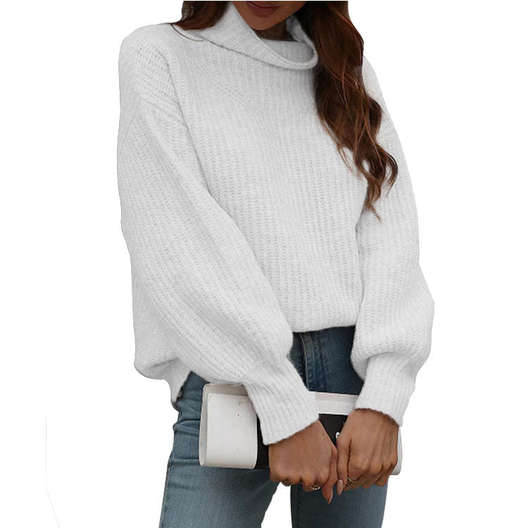 Pull en tricot pour femmes avec coupe ample et col roulé à la mode Chic und Stil