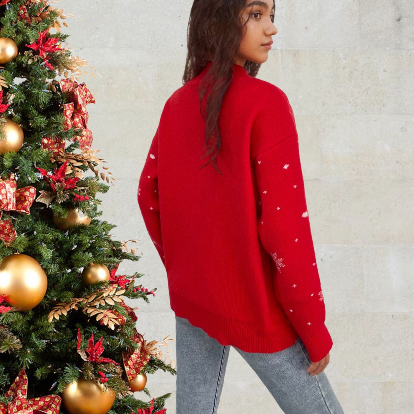 Pull de Noël pour femmes avec motif de rennes vif Chic und Stil