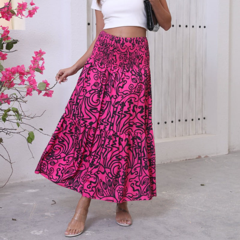 Jupe maxi femme avec motif floral abstrait Chic und Stil