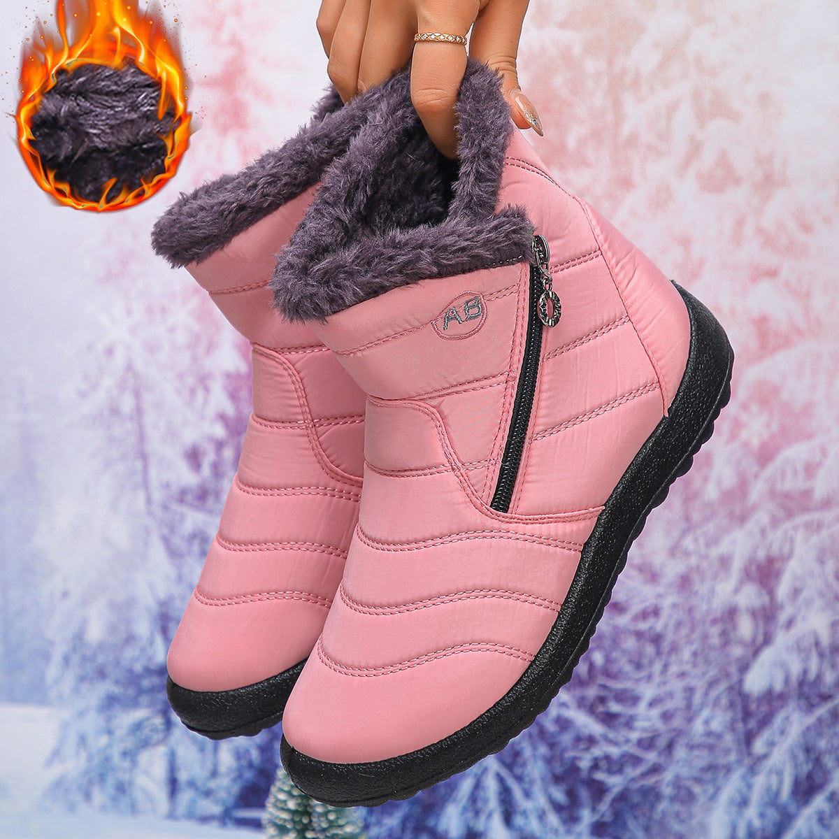Bottes d'hiver thermo pour femmes avec doublure douillette et zip latéral Chic und Stil