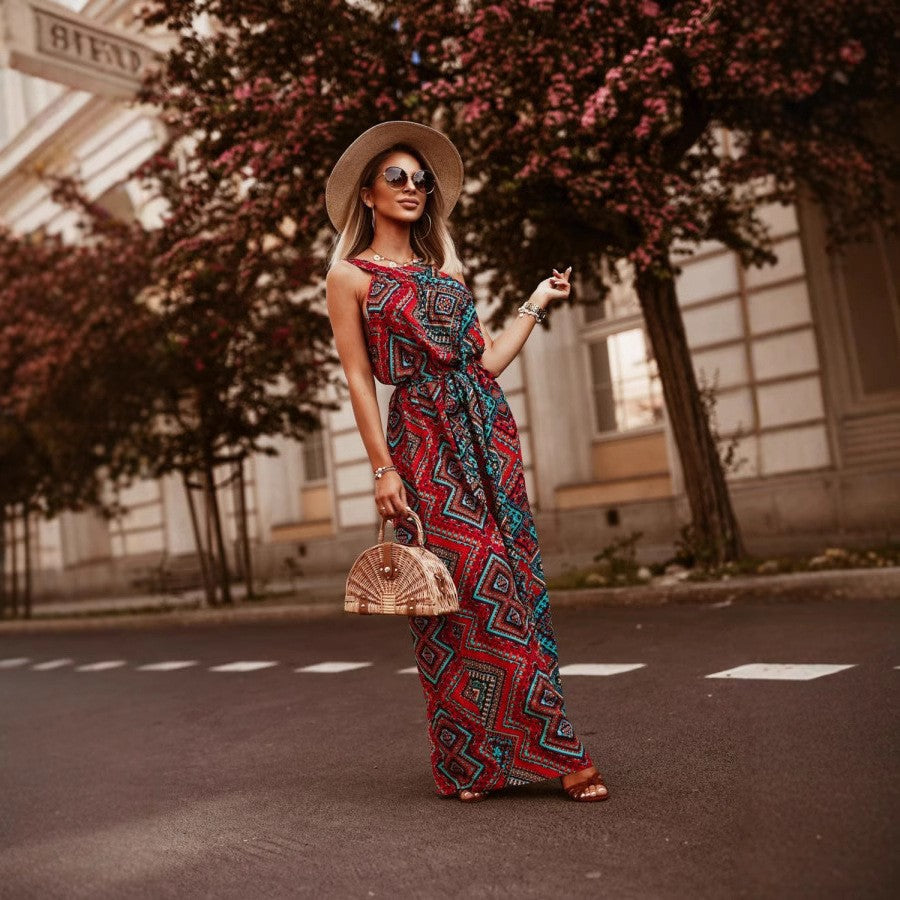 Robe Maxi Imprimé Floral Chic und Stil